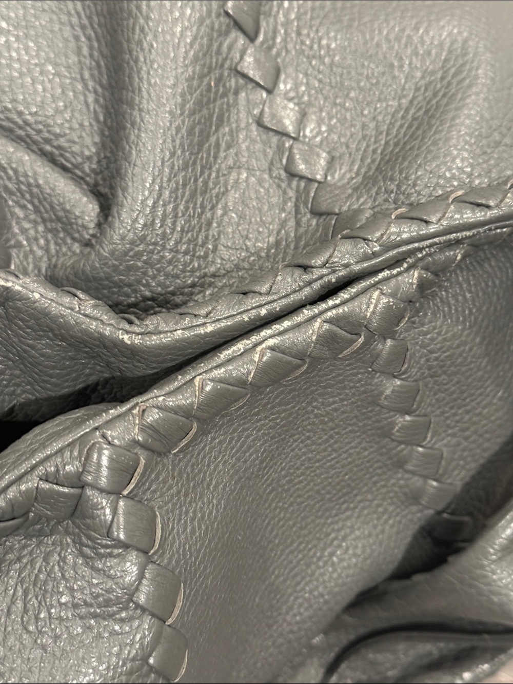 Bottega Veneta Dark Gray Cervo Leather Braided Hobo Bag - Picture 10 of 15